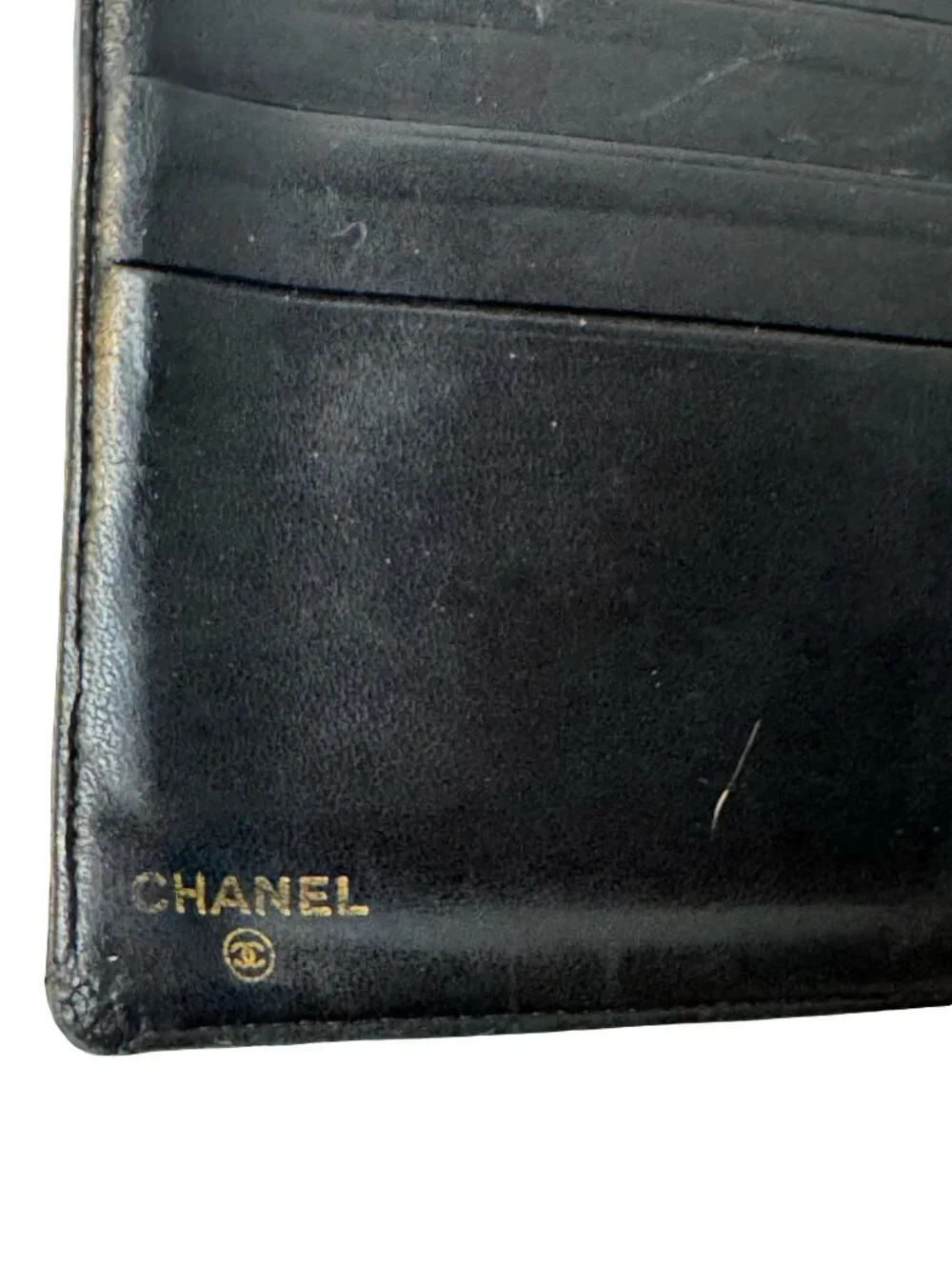 Chanel Vintage Timeless CC Caviar Leather Long Wallet Black Kisslock